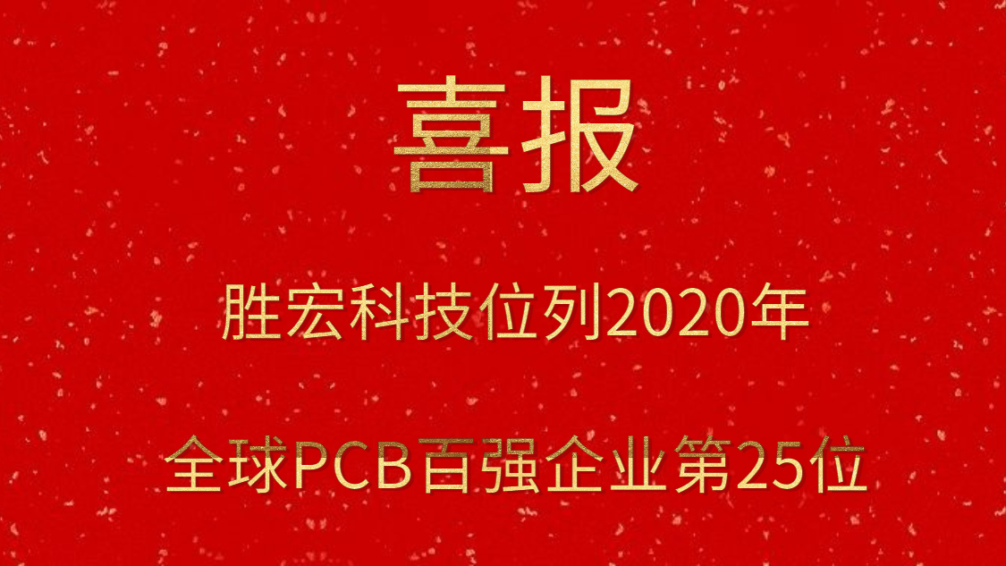 金年會科技位列2020年全球PCB百強企業(yè)第25位